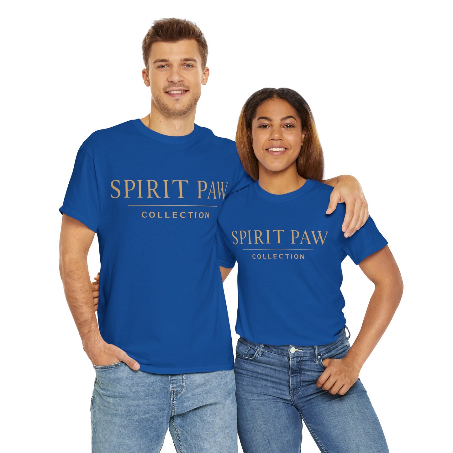 Unisex Spirit Paw Heavy Cotton Tee - Comfortable Tee for Animal Lovers, Casual Wear, Gift for Pet Owners, Everyday Style, Soft Cotton Shirt