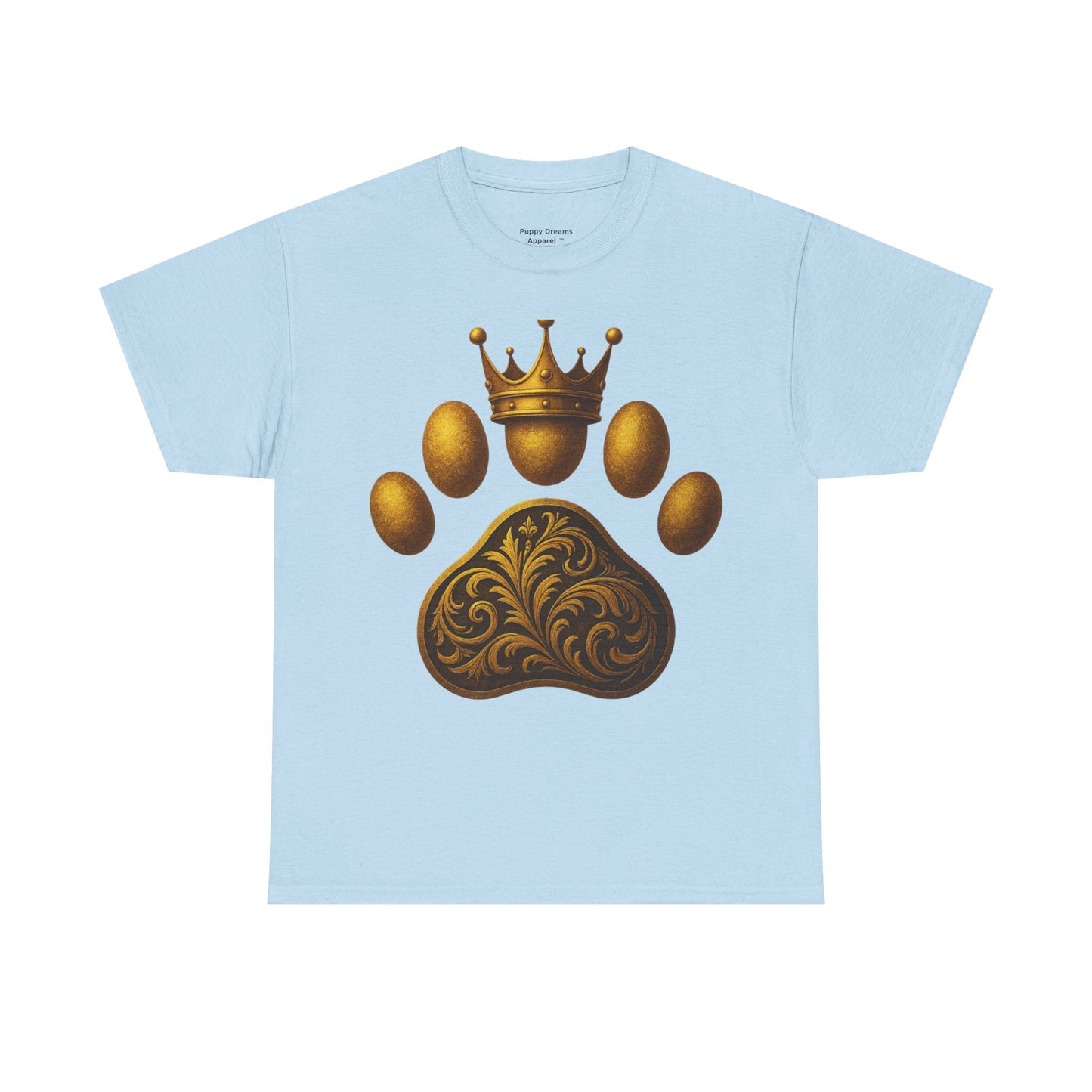 Crown Paw Print Tee, Dog Lover Shirt, Animal Royalty Fashion, Pet Gift, Casual Wear, Birthday Gift, Unisex Cotton T-Shirt