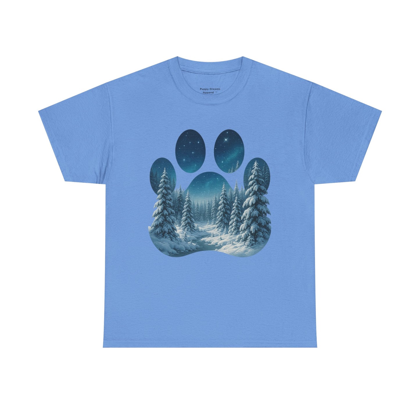 Nighttime Forest Scene Unisex Heavy Cotton Tee, Vintage Aesthetic T-Shirt, Nature Lover Gift, Outdoor Adventure Shirt, Cozy Casual Tee