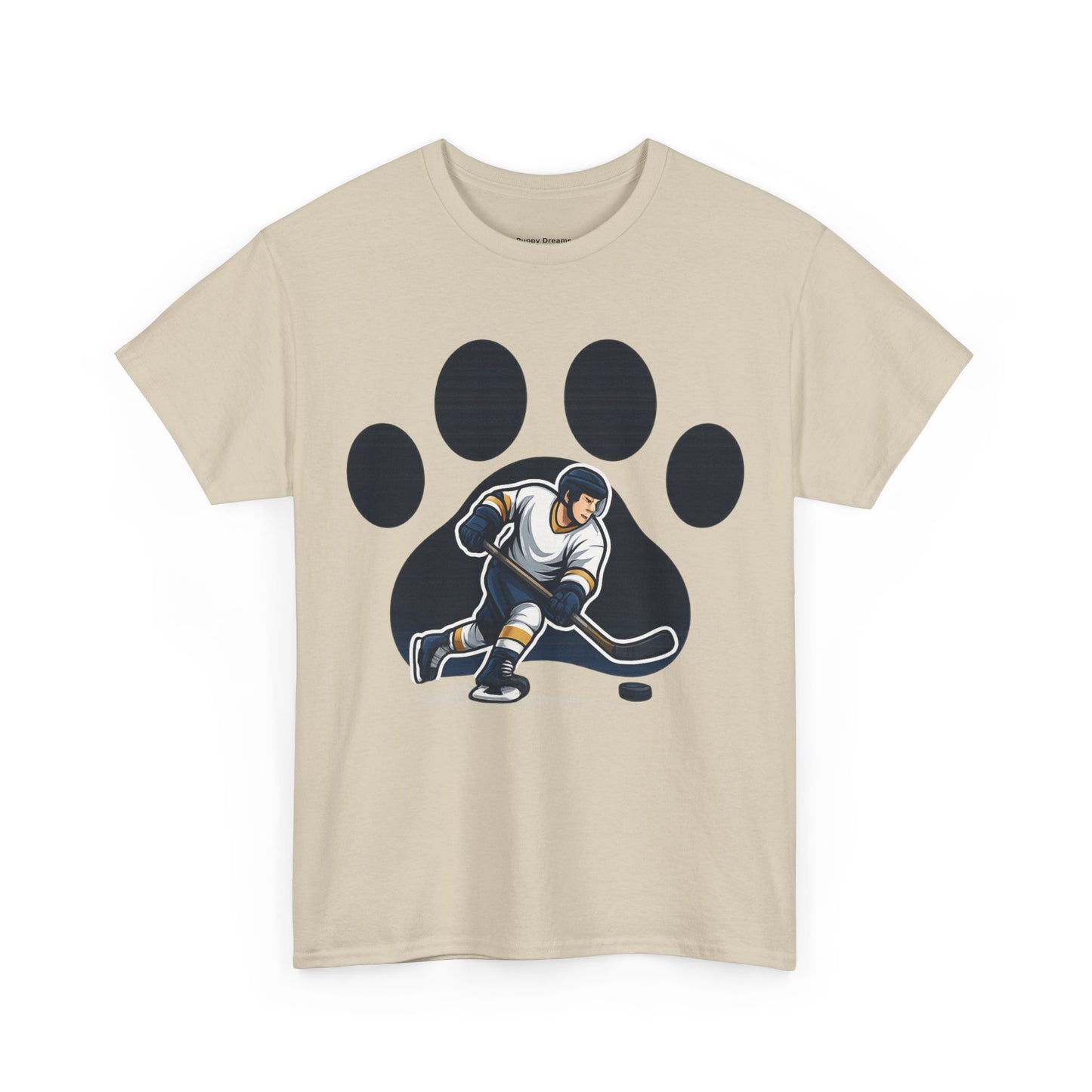 Hockey Paw Print Tee - Perfect for Ice Hockey Fans, Game Day Wear, Sports Events, Gifts for Athletes, Unisex Heavy Cotton T-Shirt