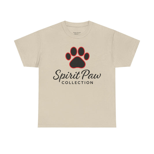 Unisex Heavy Cotton Tee with Spirit Paw Design | Pet Lover Gift, Animal Rescue Shirt, Casual Wear, Paw Print Tee, Dog Mom Apparel