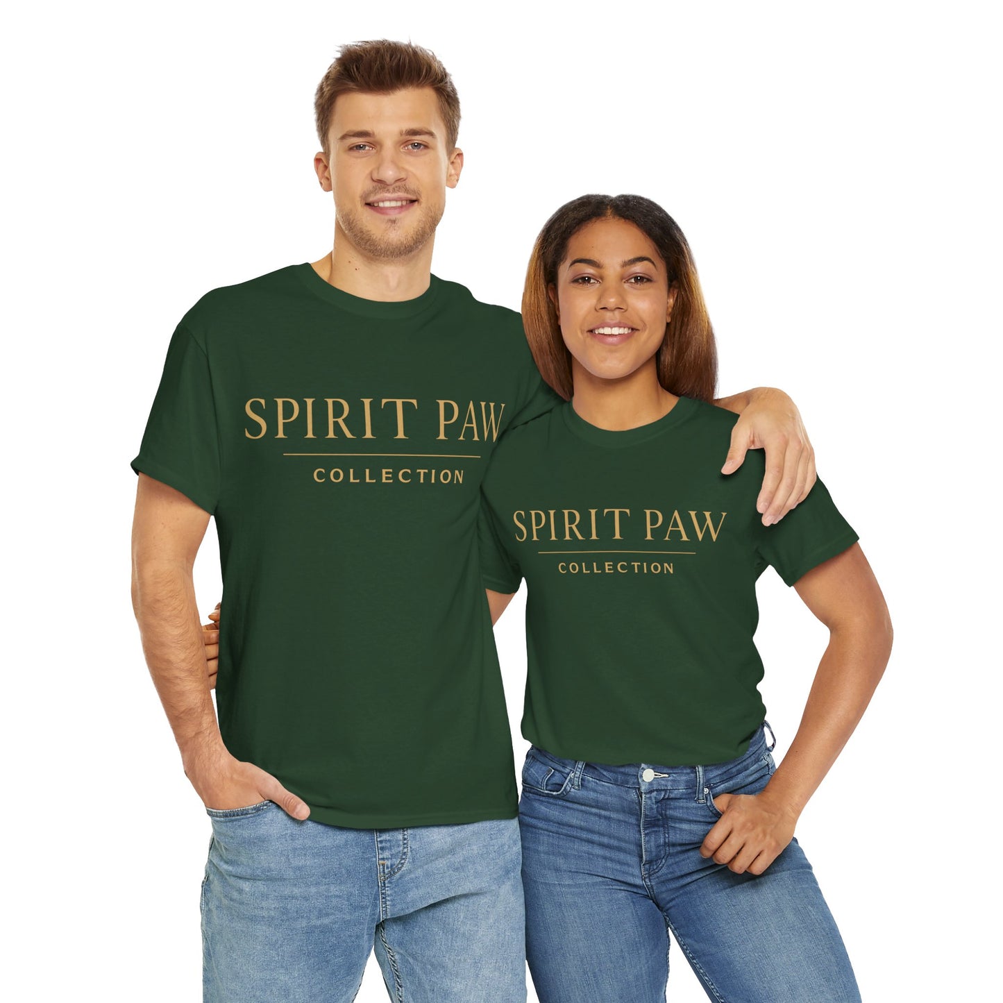Unisex Spirit Paw Heavy Cotton Tee - Comfortable Tee for Animal Lovers, Casual Wear, Gift for Pet Owners, Everyday Style, Soft Cotton Shirt