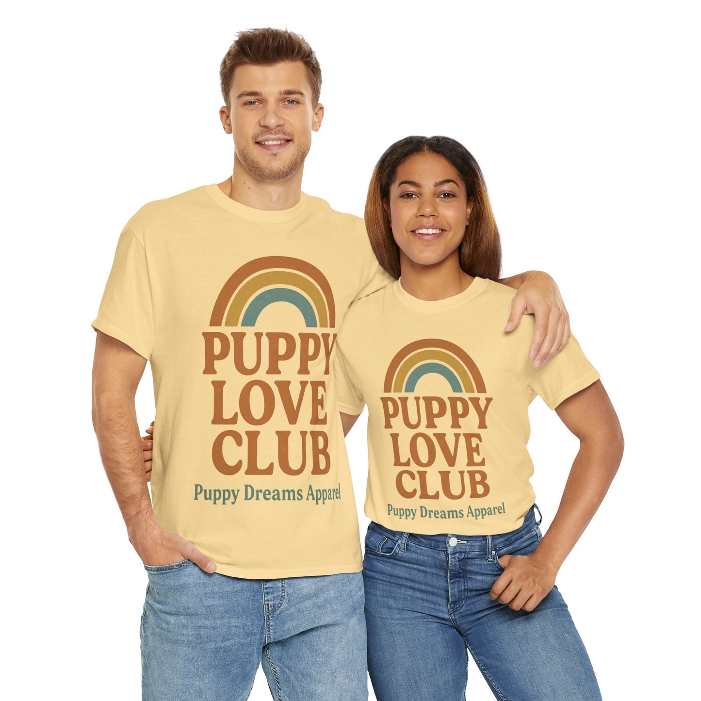 Puppy Love Club Unisex Heavy Cotton Tee, Dog Lover Shirt, Pet Owner Gift, Cute Graphic Tee, Animal Enthusiast Apparel, Casual Everyday Wear