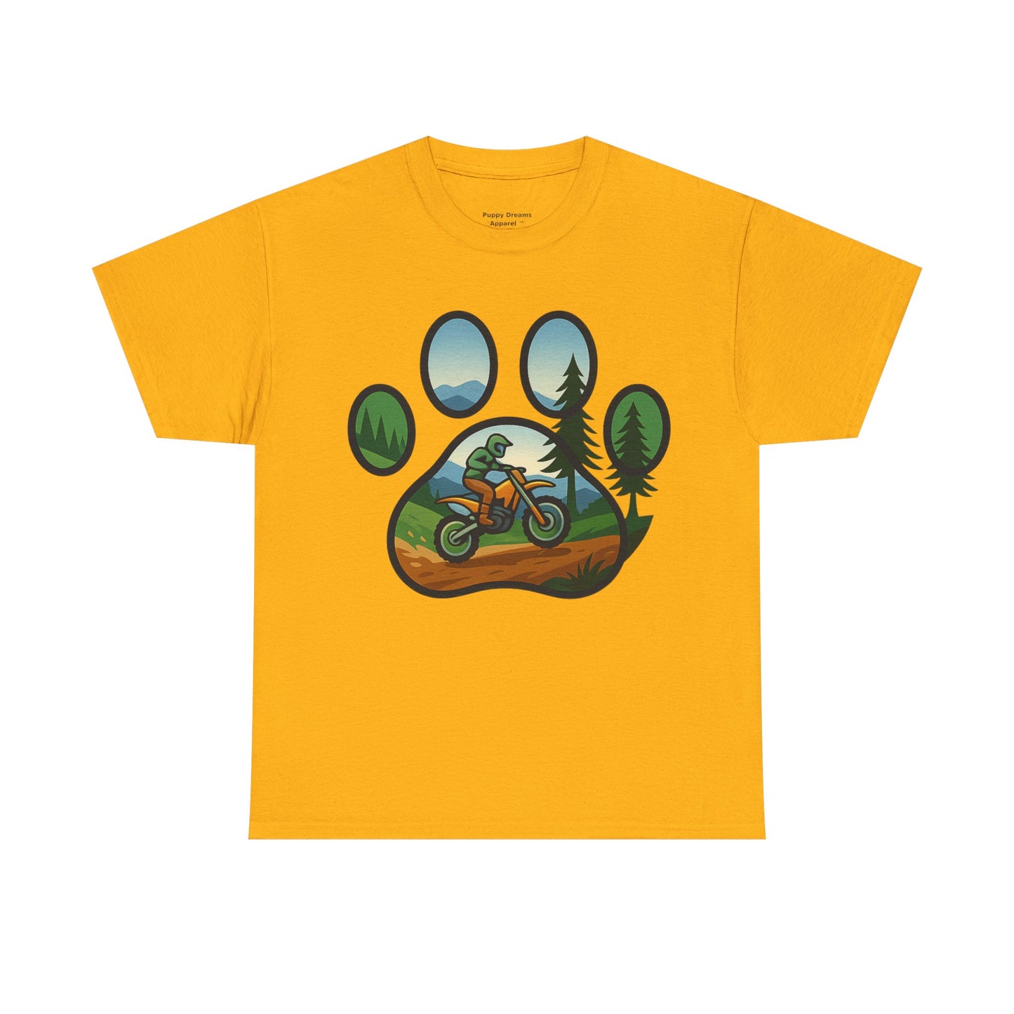 Adventure Paw Print T-Shirt, Unisex Cotton Tee, Outdoor Enthusiast Gift, Nature Lover Shirt, Motorcycle Graphics Tee