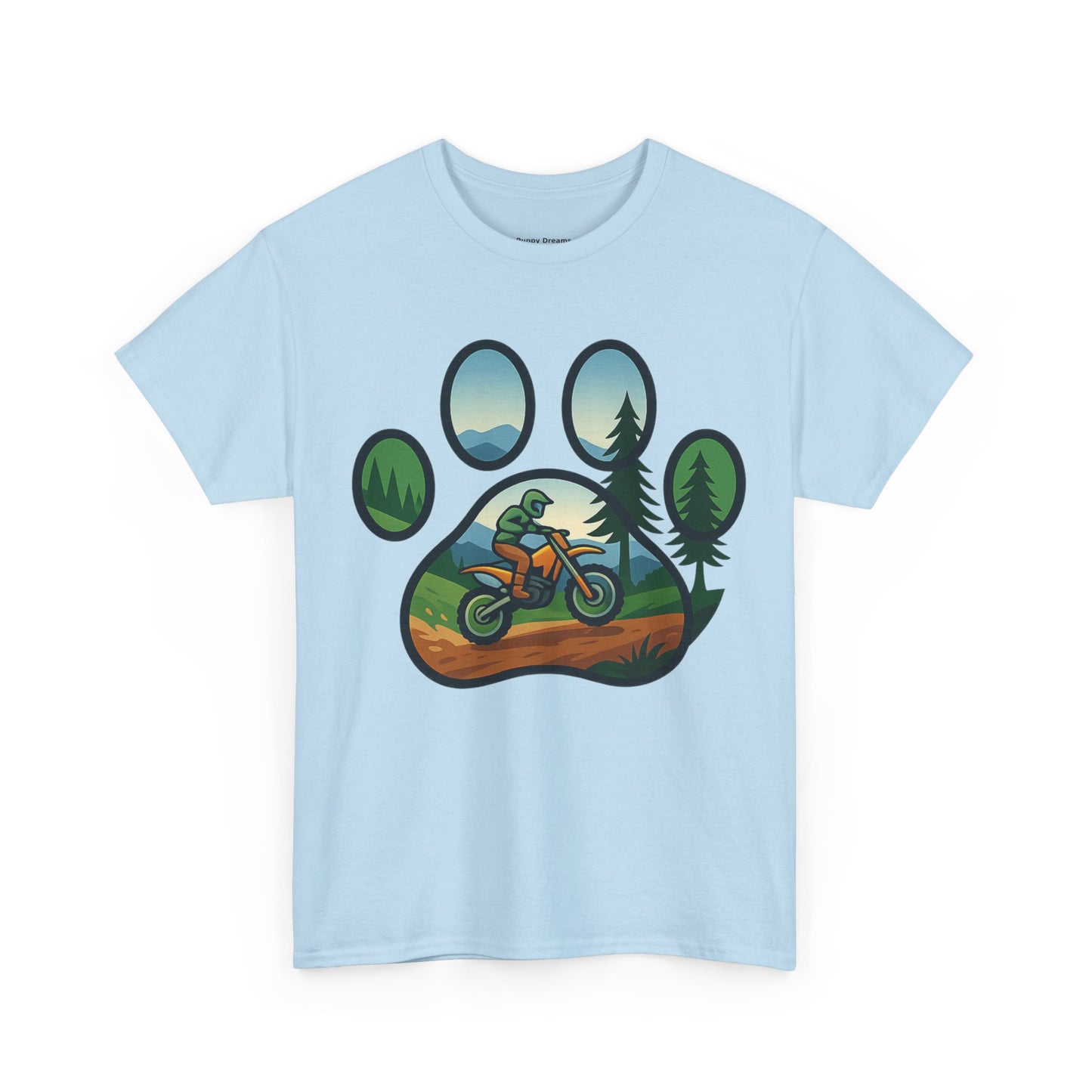 Adventure Paw Print T-Shirt, Unisex Cotton Tee, Outdoor Enthusiast Gift, Nature Lover Shirt, Motorcycle Graphics Tee