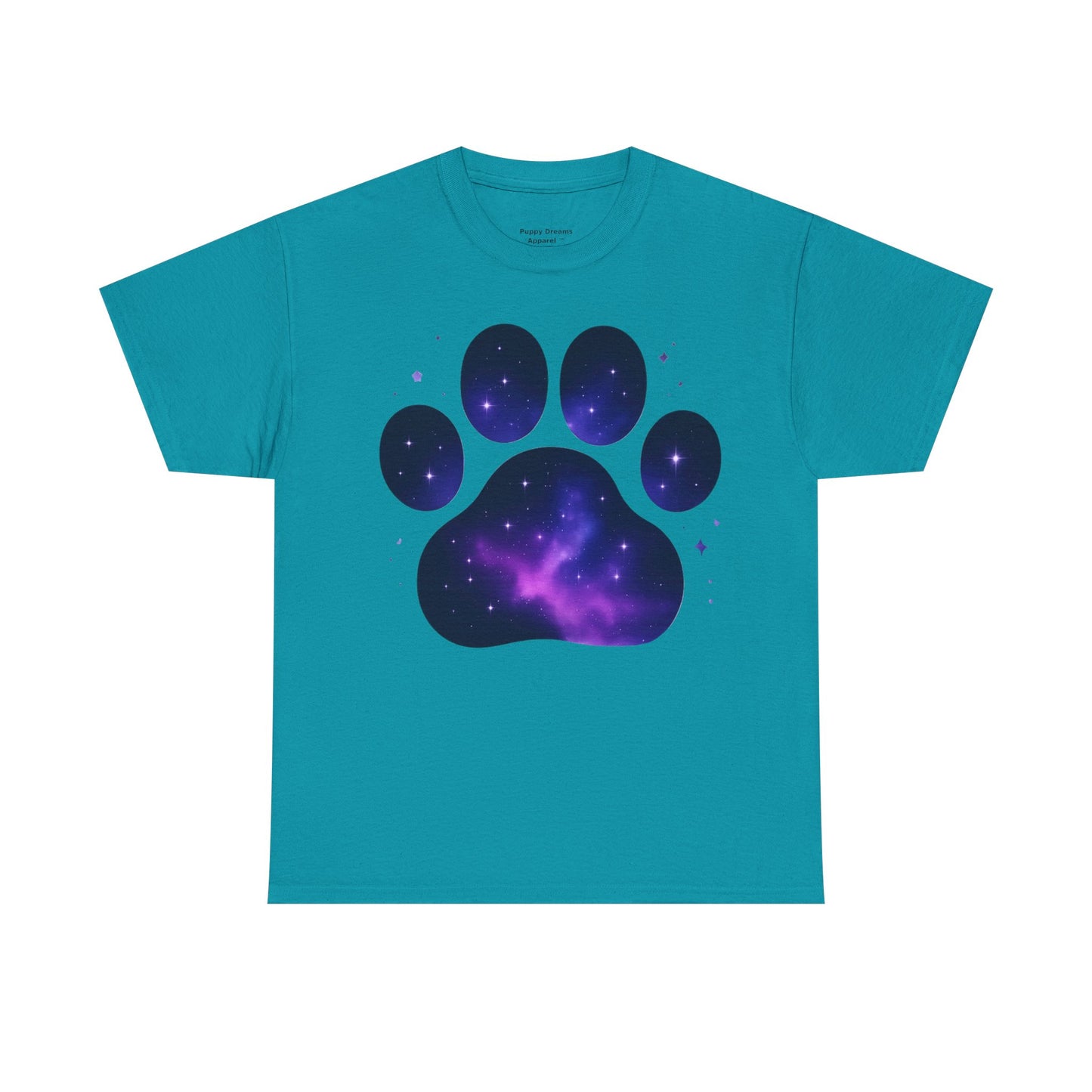 Cosmic Pet Paw Print Tee | Unisex T-Shirt for Animal Lovers, Galaxy Print, Dog & Cat Tees, Gift for Pet Owners, Space Theme Shirt