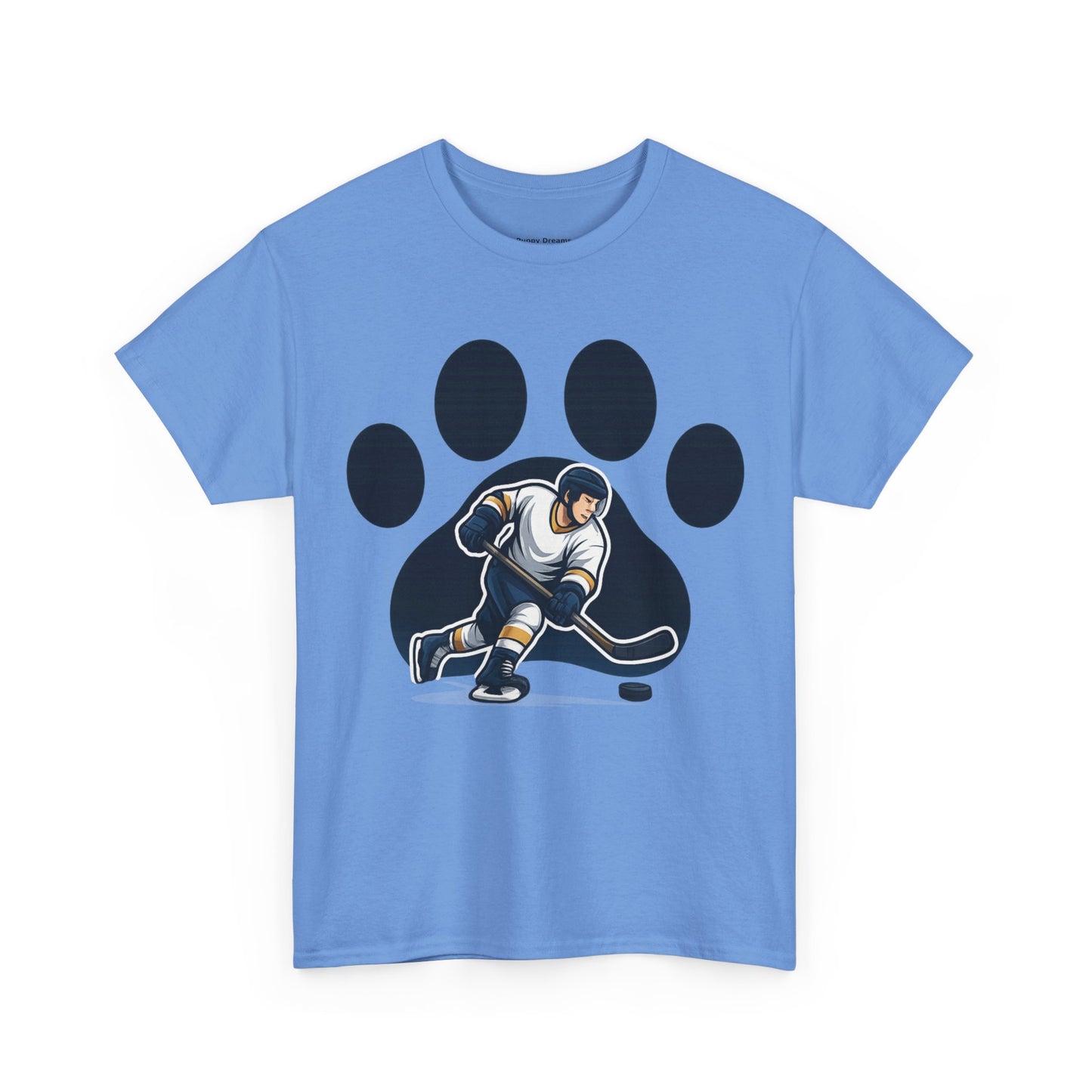 Hockey Paw Print Tee - Perfect for Ice Hockey Fans, Game Day Wear, Sports Events, Gifts for Athletes, Unisex Heavy Cotton T-Shirt