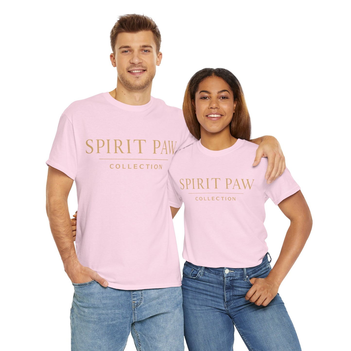 Unisex Spirit Paw Heavy Cotton Tee - Comfortable Tee for Animal Lovers, Casual Wear, Gift for Pet Owners, Everyday Style, Soft Cotton Shirt