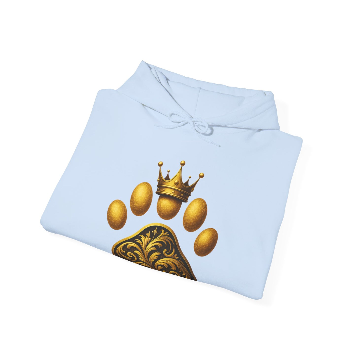 Royal Paw Print Hooded Sweatshirt - Cozy Pet-Themed Gift, Casual Wear, Animal Lover Hoodie, Unique Pet Owner Apparel, Gift for Dog Lovers