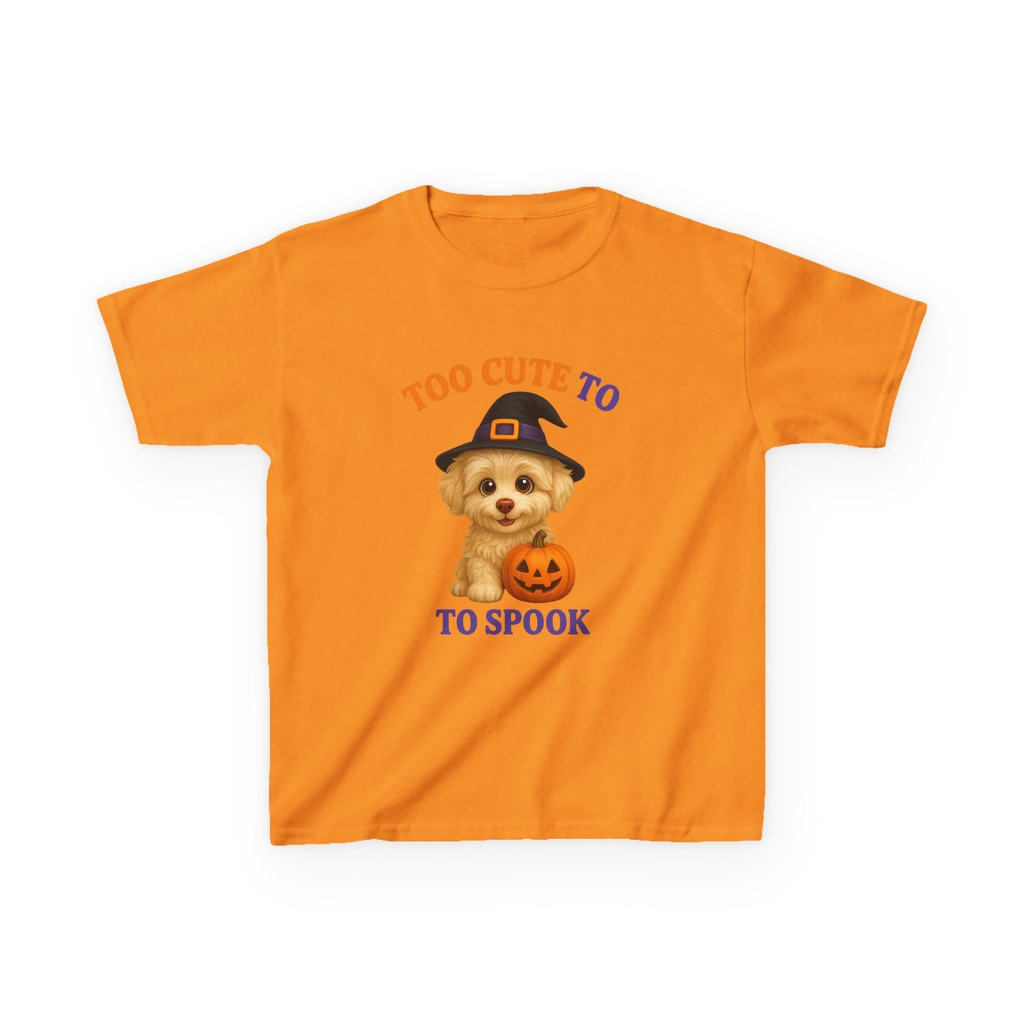Too Cute to Spook Kids Tee, Halloween Shirt, Funny Kids T-Shirt, Cute Dog Shirt, Kids Halloween Costume Tee, Fall Holiday Apparel
