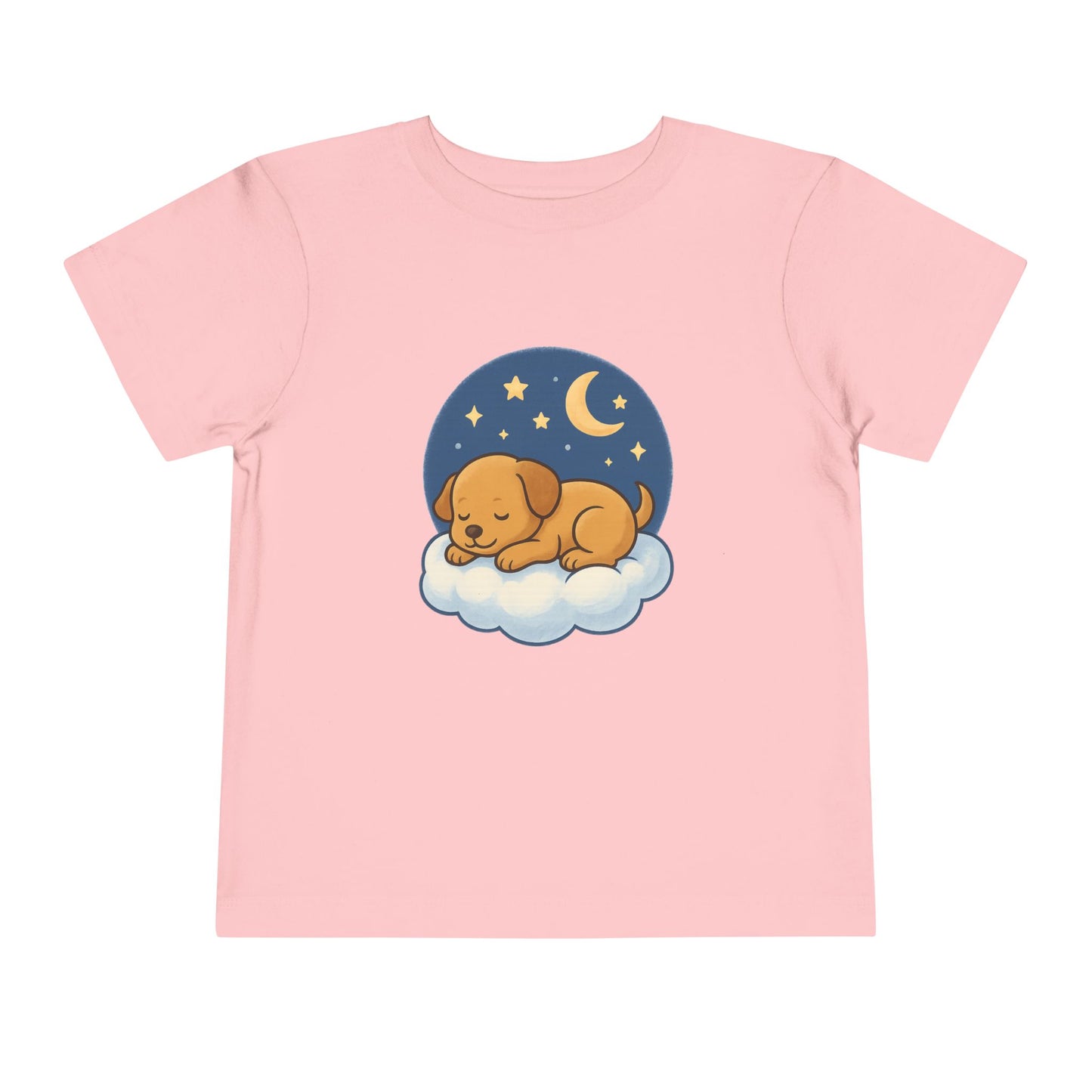 Sleepy Puppy Toddler Tee, Cute Dog Kids Shirt, Toddler Sleepwear, Baby Gift, Animal T-Shirt, Stars and Moon Design