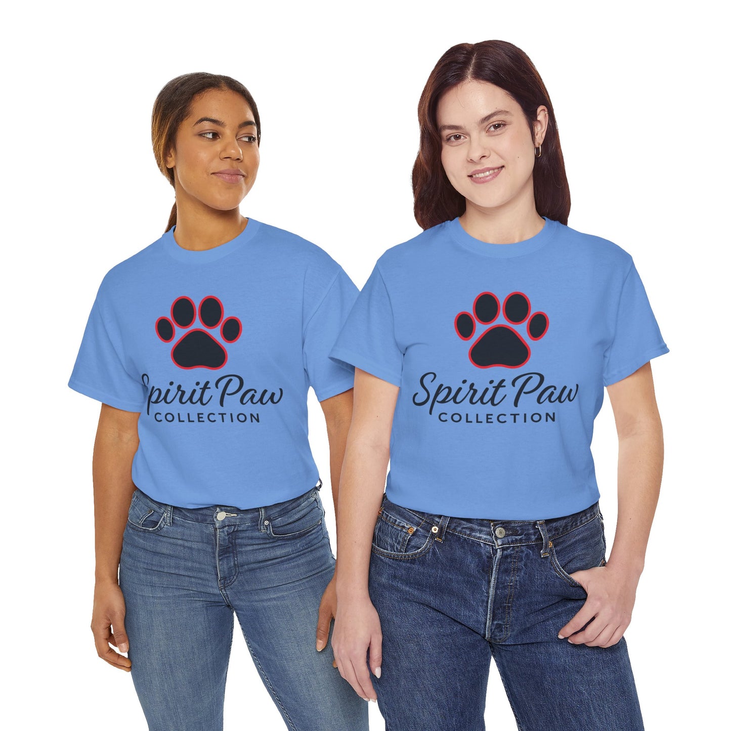 Unisex Heavy Cotton Tee with Spirit Paw Design | Pet Lover Gift, Animal Rescue Shirt, Casual Wear, Paw Print Tee, Dog Mom Apparel