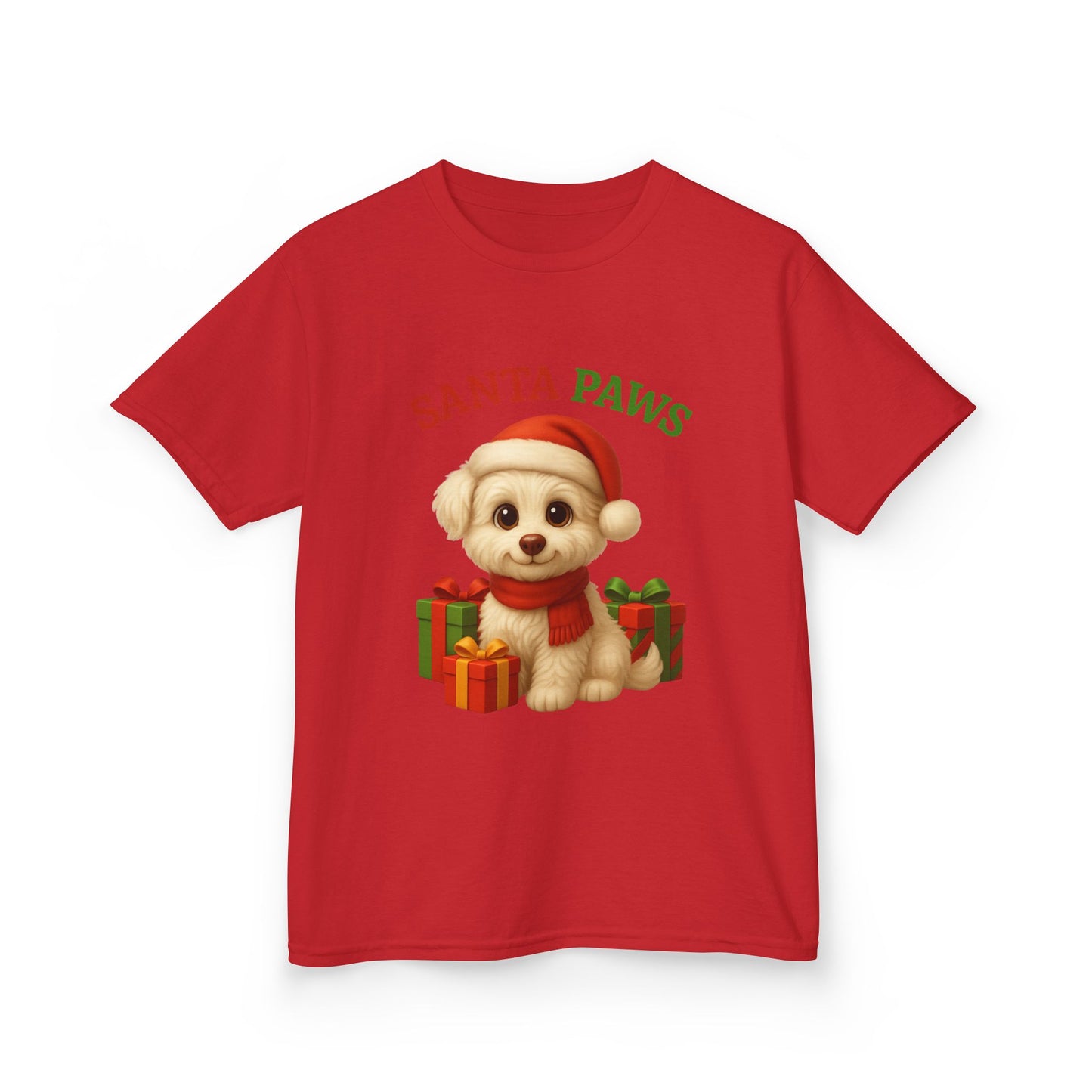 Santa Paws Kids Tee, Cozy Holiday T-Shirt for Children, Cute Christmas Apparel, Pet Lover Gift, Festive Kidswear