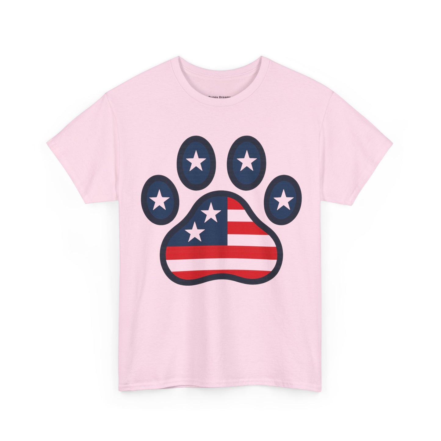Patriotic Paw Print Tee, Cute Pet Lover T-shirt, Fashion Gift for Dog Owners, 4th of July Shirt, Casual Cotton Top