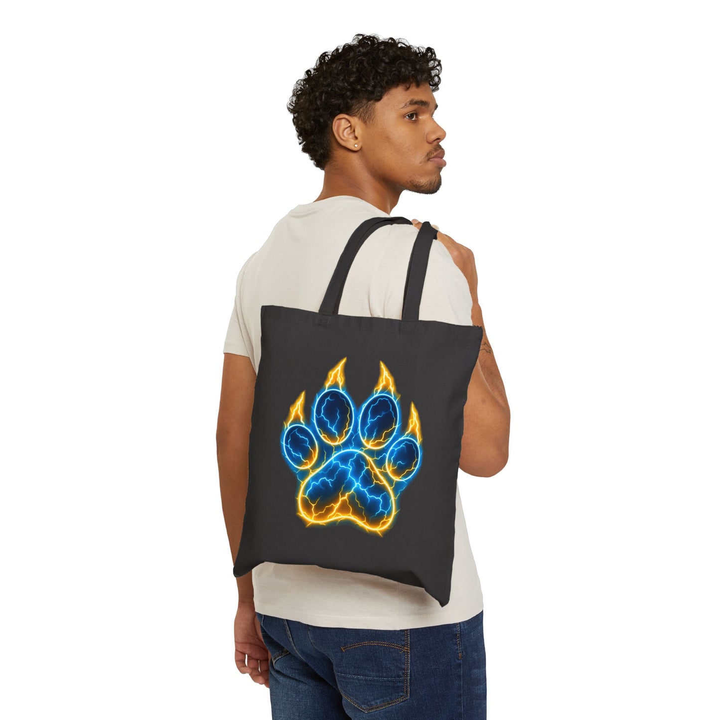 Vibrant Fire Paw Print Tote Bag | Pet Lover Gift, Reusable Shopping Bag, Animal Theme, Customizable Design, Eco-Friendly Accessory