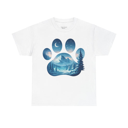 Nature-Inspired Paw Print Tee, Ideal for Pet Lovers, Perfect Gift for Birthdays, Relaxed Fit, Outdoor Adventures, Eco-Friendly