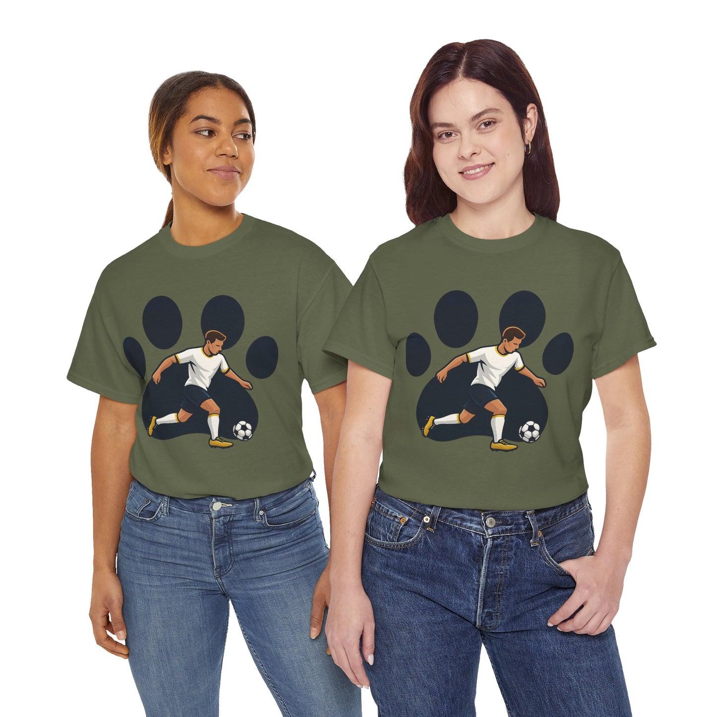 Soccer Paw Print Tee - Perfect for Soccer Lovers, Pet Owners, Sports Events, Birthdays, and Casual Wear