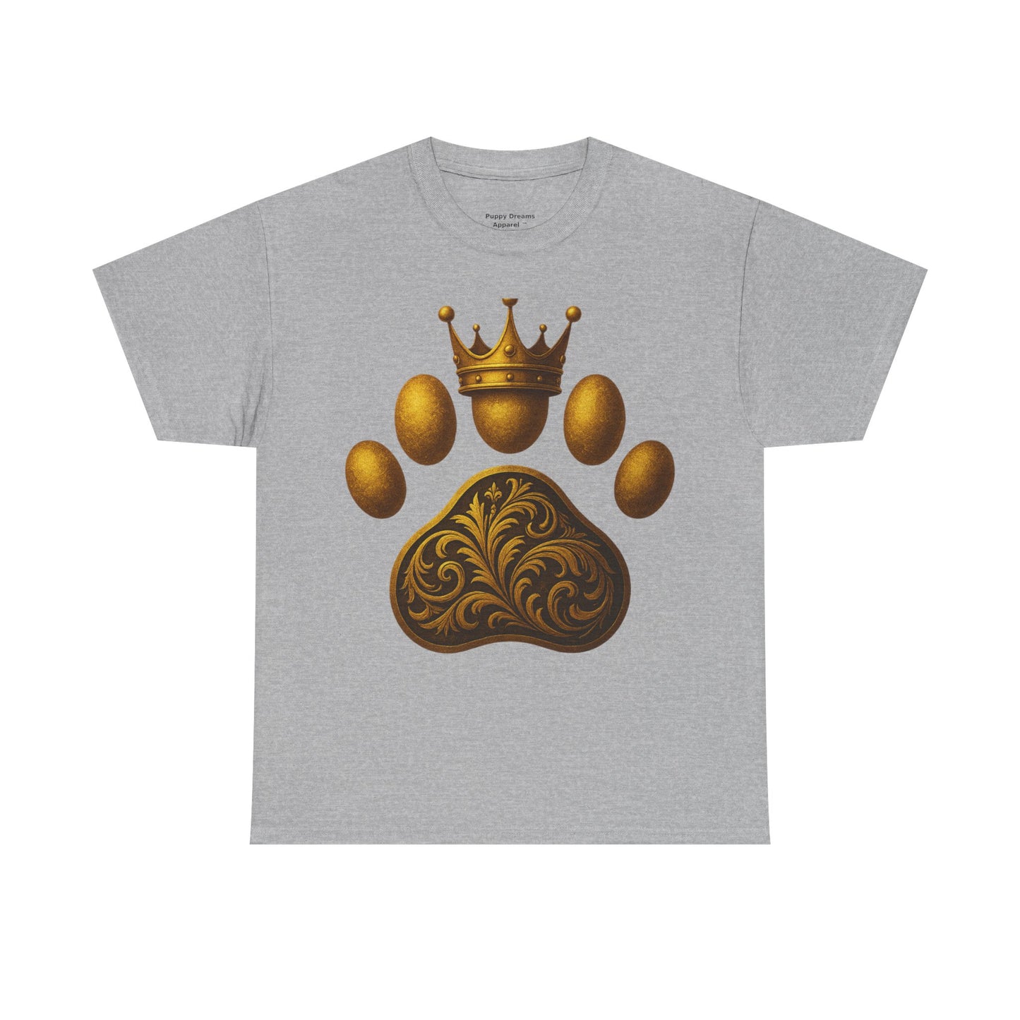Crown Paw Print Tee, Dog Lover Shirt, Animal Royalty Fashion, Pet Gift, Casual Wear, Birthday Gift, Unisex Cotton T-Shirt