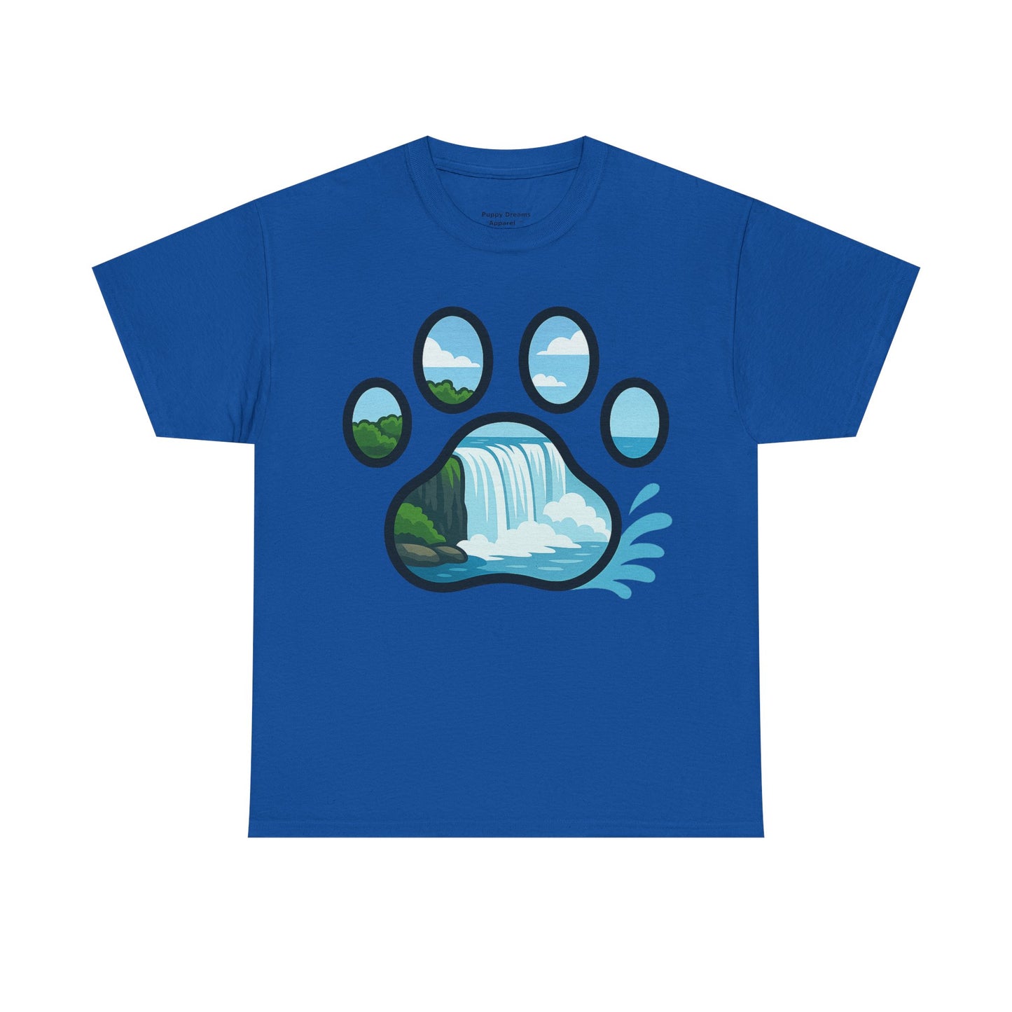 Nature-Inspired Paw Print Tee, Unisex Heavy Cotton Tee, Cute Animal Shirt, Outdoor Lover Gift, Eco-Friendly Apparel, Casual Wear