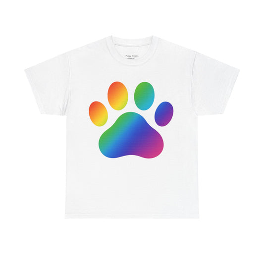 Pride Paw Print Unisex Heavy Cotton Tee | Perfect for Animal Lovers, LGBTQ+ Events, Dog Lovers, Casual Wear, Gift