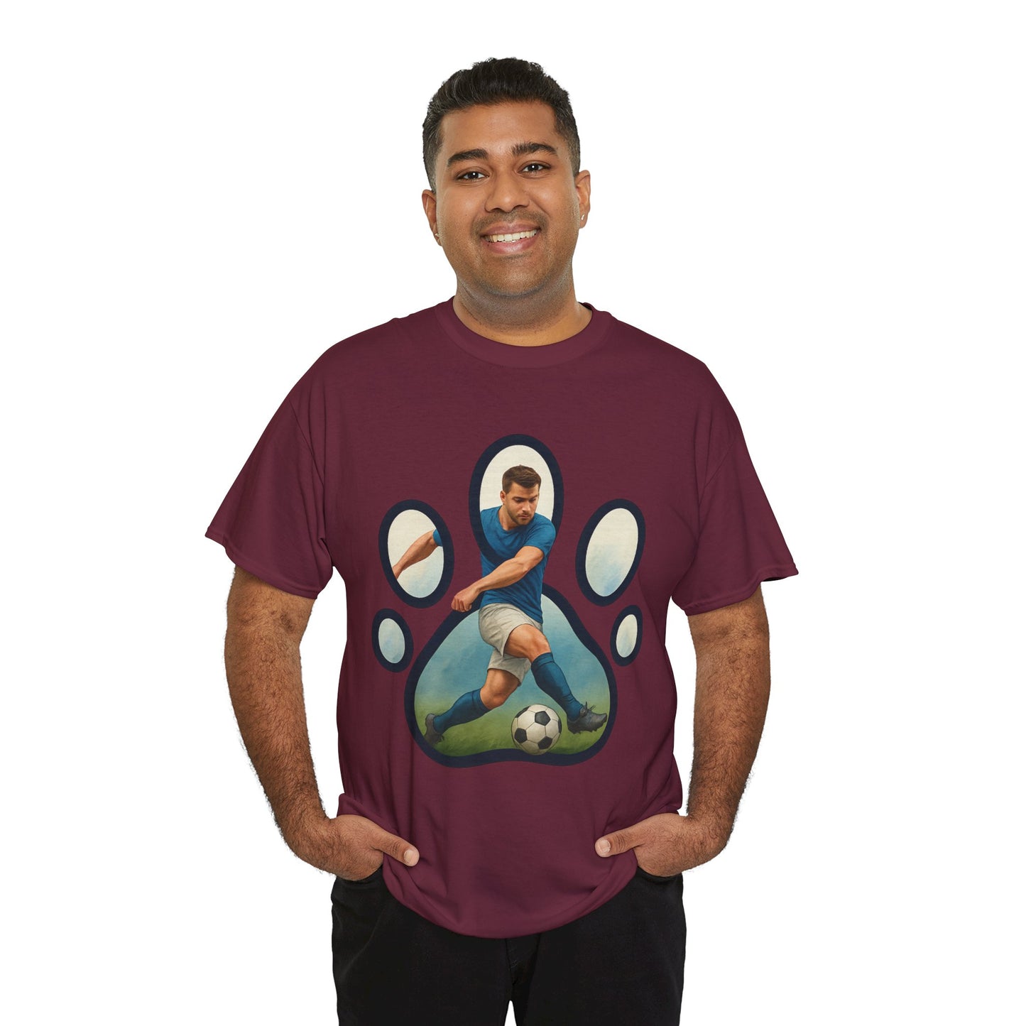 Soccer Paw Print Tee | Pet Lover Shirt, Animal Paw T-Shirt, Sports Gift, Unisex Apparel, Dog Lover Clothing