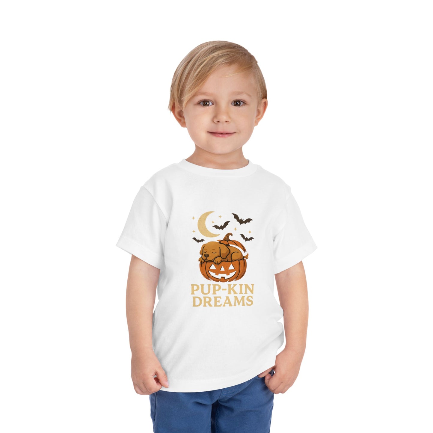 Toddler Halloween Tee - Pup-Kin Dreams, Funny Kids Shirt, Cute Fall Apparel, Baby Pumpkin T-Shirt, Trick or Treat Outfit