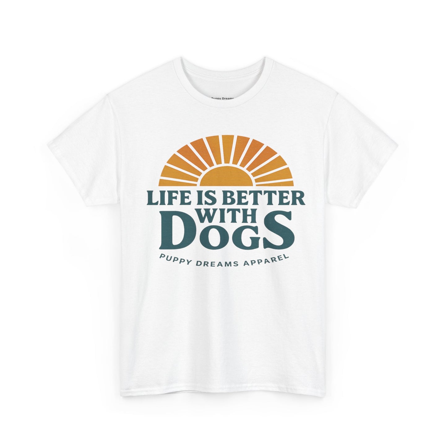 Life is Better with Dogs Unisex Heavy Cotton Tee, Dog Lover Gift, Pet Owner Apparel, Fun Casual Wear, Perfect for Dog Lovers