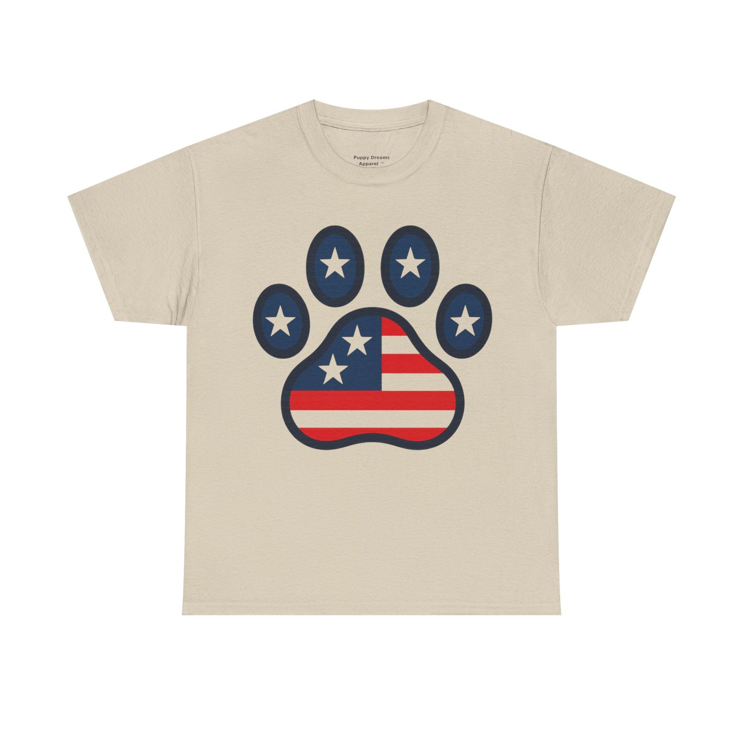 Patriotic Paw Print Tee, Cute Pet Lover T-shirt, Fashion Gift for Dog Owners, 4th of July Shirt, Casual Cotton Top