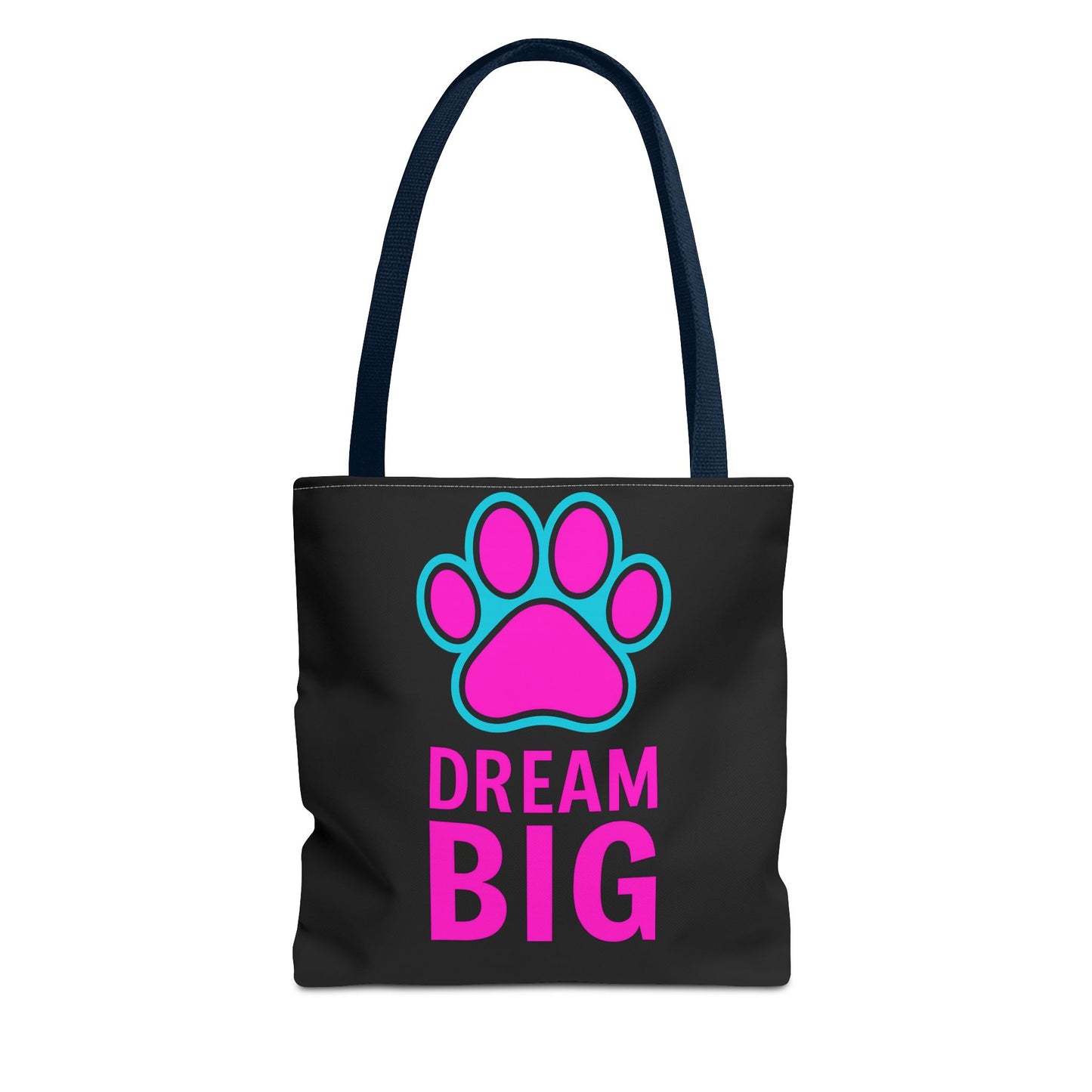 Dream Big Paw Print Tote Bag, Cute Dog Lover Gift, Pet Mom Accessory, Reusable Shopping Bag, Inspirational Dog Tote