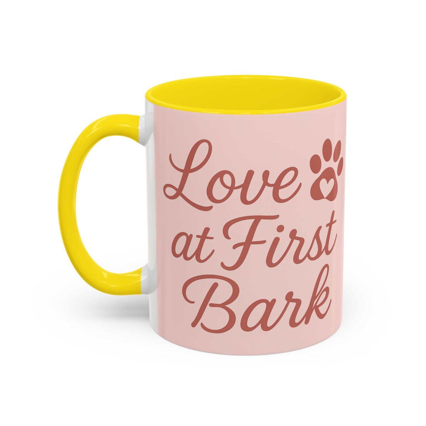 Love at First Bark Coffee Mug, Pet Lover Gift, Dog Mom Mug, Cute Dog Accessories, Animal Lover Coffee Cup