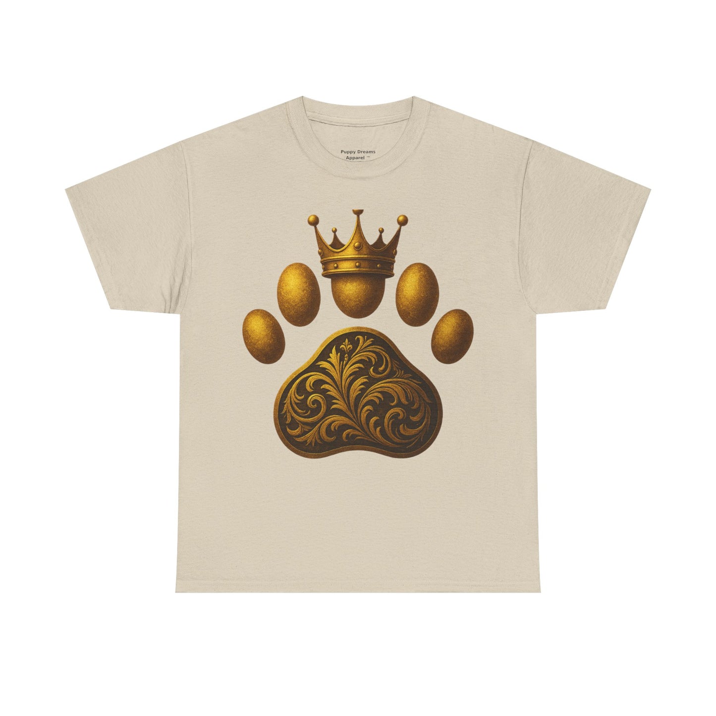 Crown Paw Print Tee, Dog Lover Shirt, Animal Royalty Fashion, Pet Gift, Casual Wear, Birthday Gift, Unisex Cotton T-Shirt