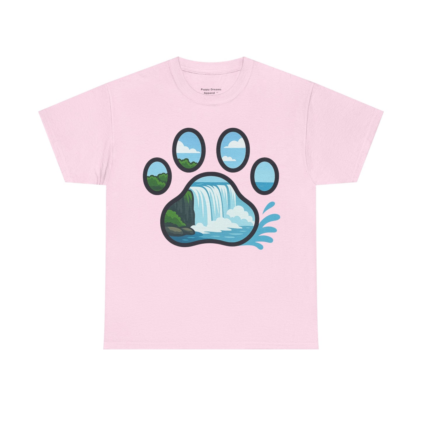 Nature-Inspired Paw Print Tee, Unisex Heavy Cotton Tee, Cute Animal Shirt, Outdoor Lover Gift, Eco-Friendly Apparel, Casual Wear