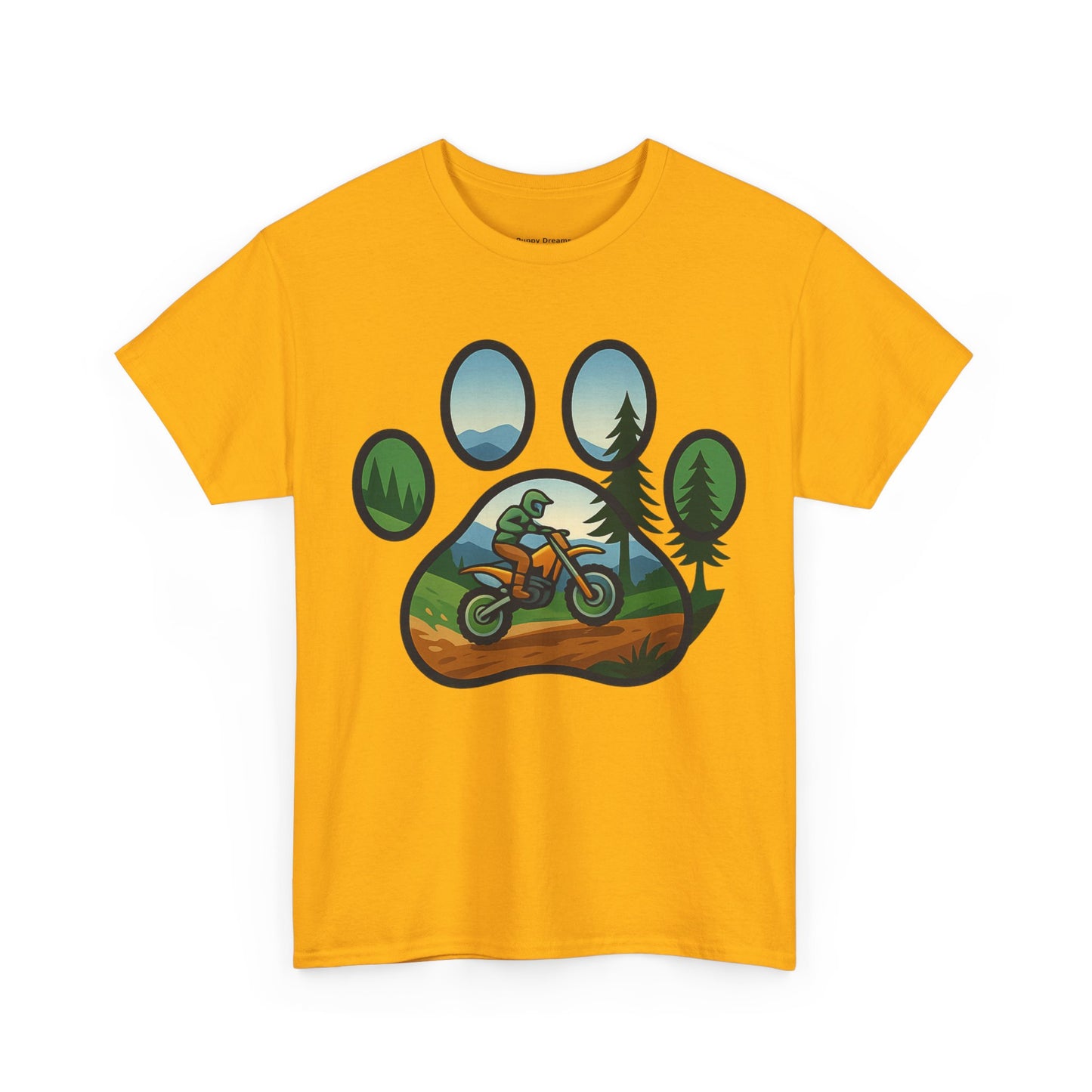 Adventure Paw Print T-Shirt, Unisex Cotton Tee, Outdoor Enthusiast Gift, Nature Lover Shirt, Motorcycle Graphics Tee