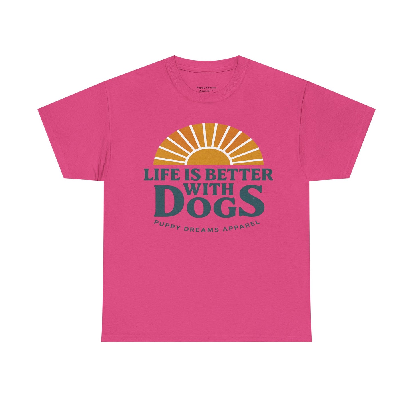 Life is Better with Dogs Unisex Heavy Cotton Tee, Dog Lover Gift, Pet Owner Apparel, Fun Casual Wear, Perfect for Dog Lovers