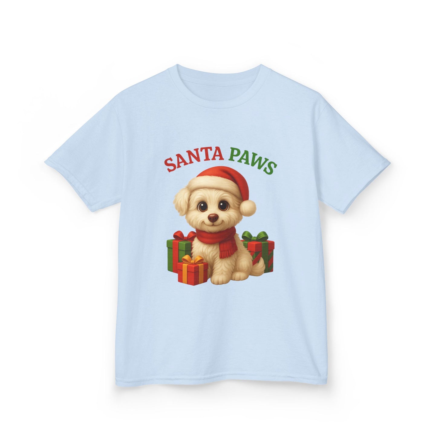 Santa Paws Kids Tee, Cozy Holiday T-Shirt for Children, Cute Christmas Apparel, Pet Lover Gift, Festive Kidswear