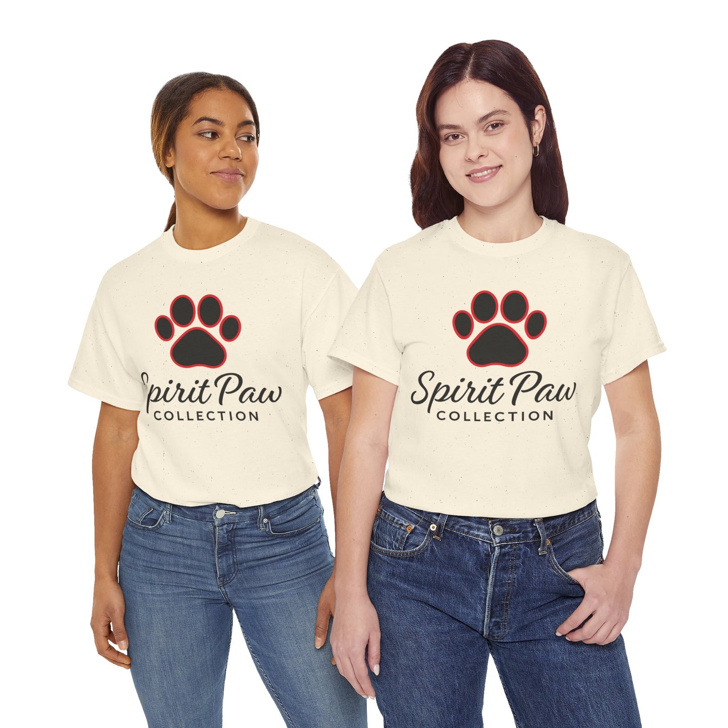 Unisex Heavy Cotton Tee with Spirit Paw Design | Pet Lover Gift, Animal Rescue Shirt, Casual Wear, Paw Print Tee, Dog Mom Apparel
