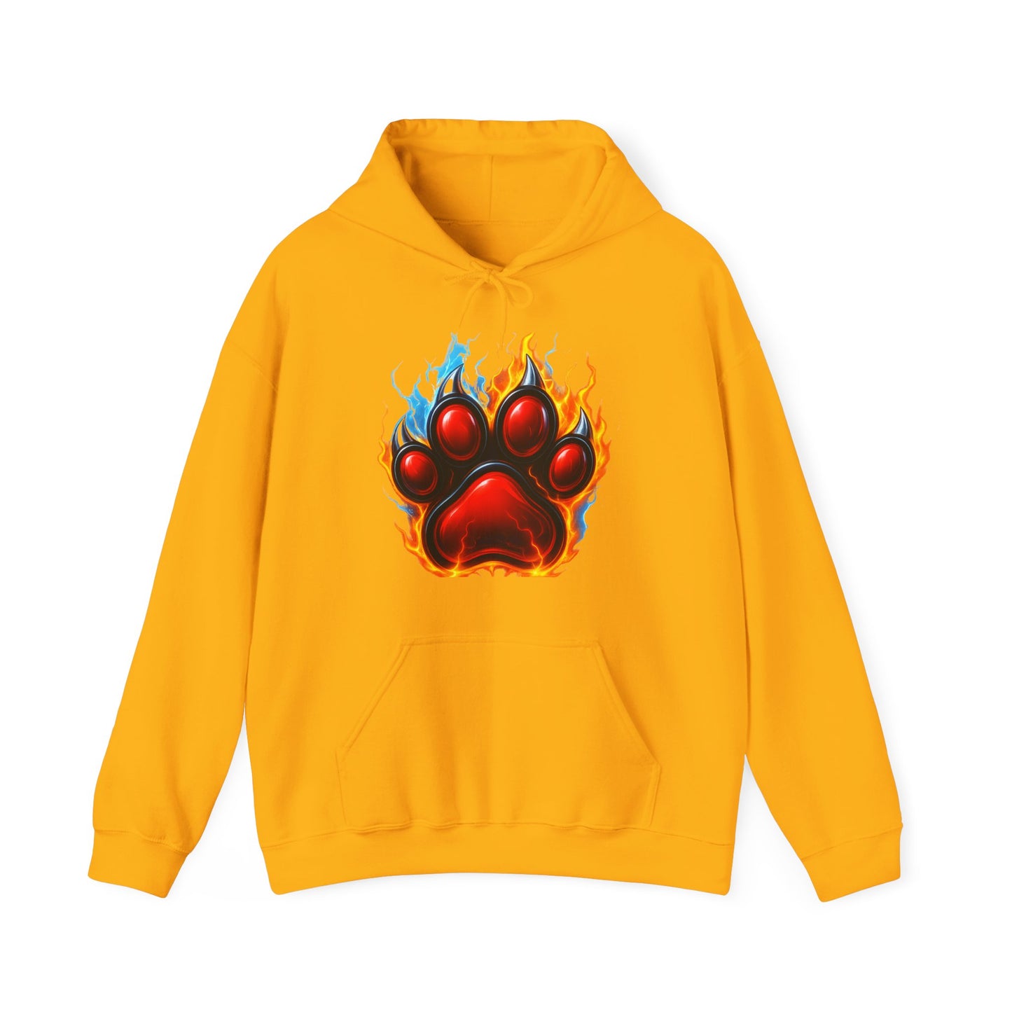 Fierce Flame Paw Print Hoodie, Cozy Sweatshirt for Animal Lovers, Perfect Gift for Pet Owners, Great for Birthdays or Holidays, Unisex