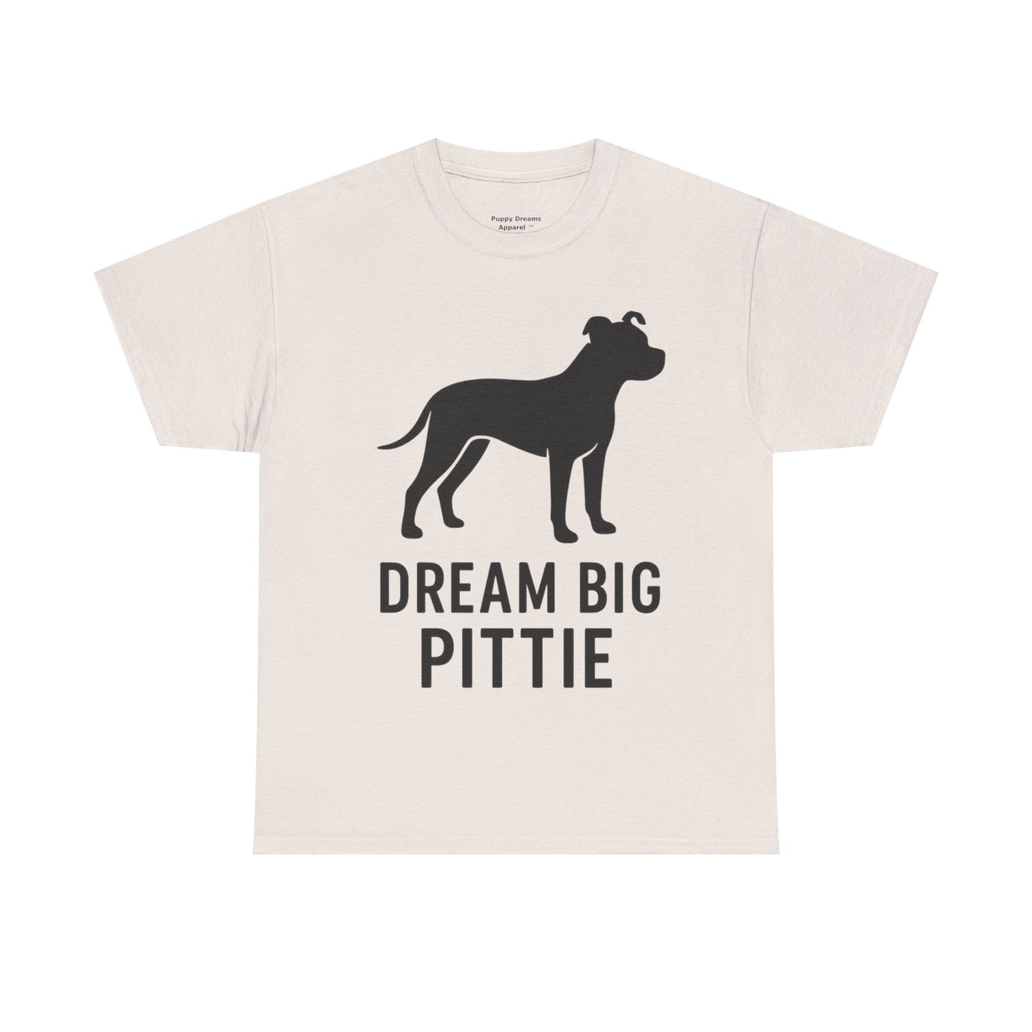 Unisex Heavy Cotton Tee with 'Dream Big Pittie' Design, Pet Lover Shirt, Gifts for Dog Owners, Animal Rescue Apparel, Dog Mom Gift