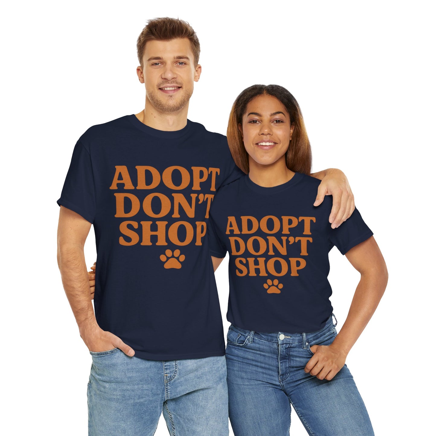 Adopt Don't Shop Unisex Heavy Cotton Tee, Pet Lover Gift, Animal Rescue T-Shirt, Ethical Fashion, Animal Rights, Casual Everyday Wear