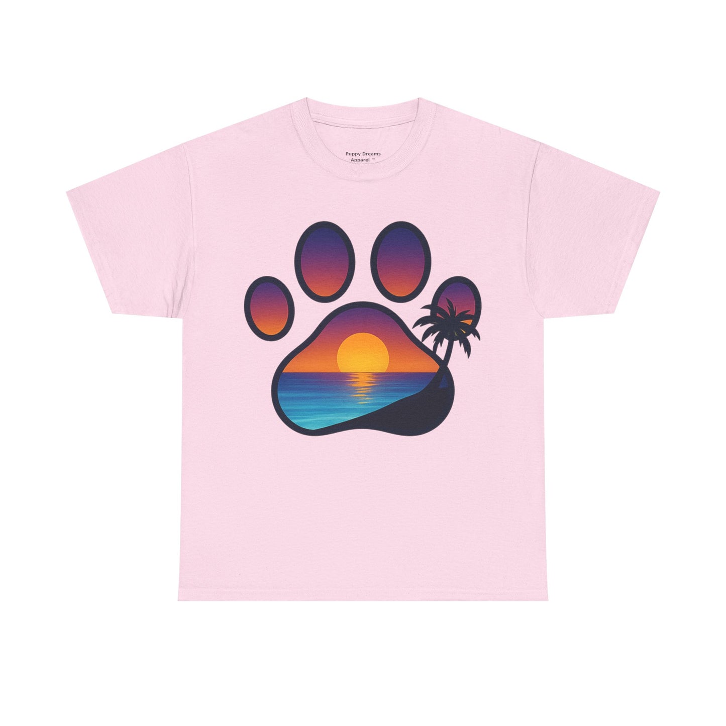 Sunset Beach Paw Print Tee | Pet Lovers Shirt, Gift for Dog Owners, Casual Wear, Summer Vibes, Animal Lover Apparel