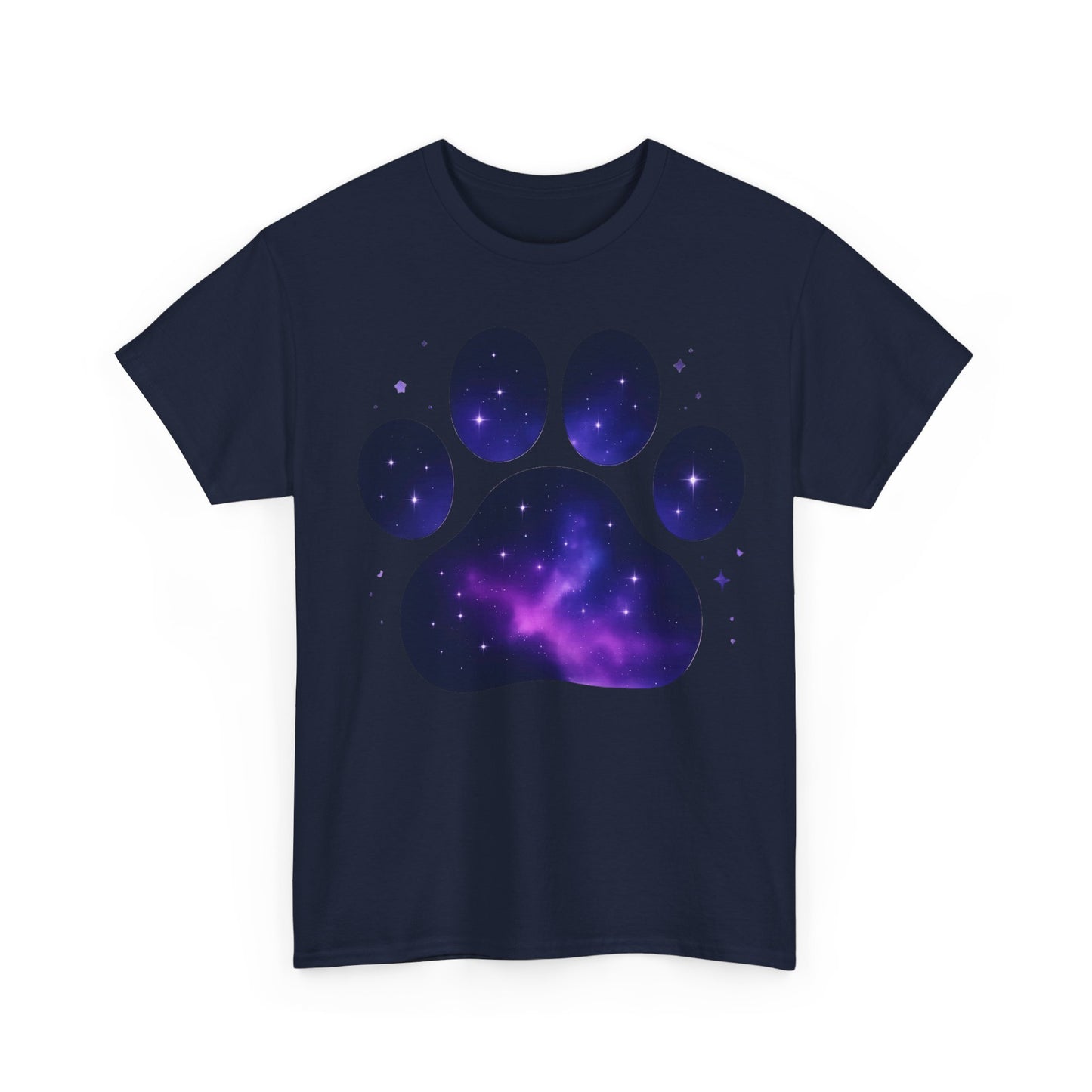 Cosmic Pet Paw Print Tee | Unisex T-Shirt for Animal Lovers, Galaxy Print, Dog & Cat Tees, Gift for Pet Owners, Space Theme Shirt