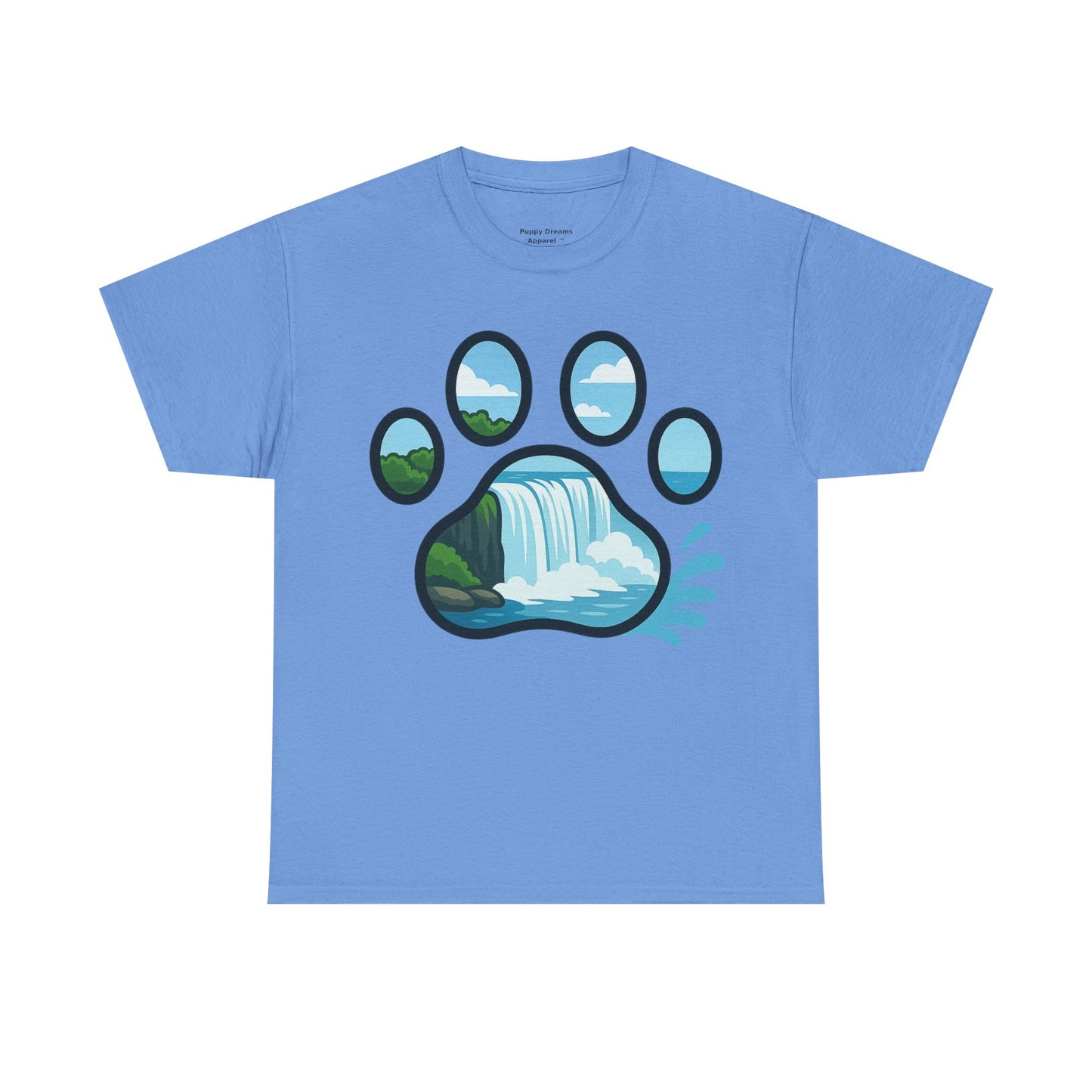 Nature-Inspired Paw Print Tee, Unisex Heavy Cotton Tee, Cute Animal Shirt, Outdoor Lover Gift, Eco-Friendly Apparel, Casual Wear