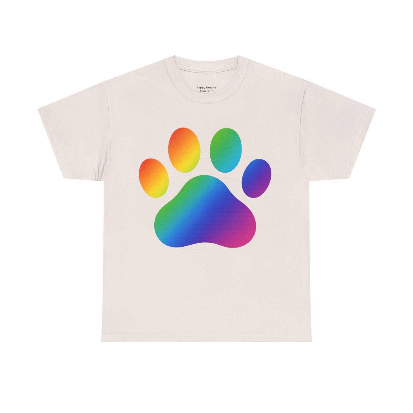 Pride Paw Print Unisex Heavy Cotton Tee | Perfect for Animal Lovers, LGBTQ+ Events, Dog Lovers, Casual Wear, Gift