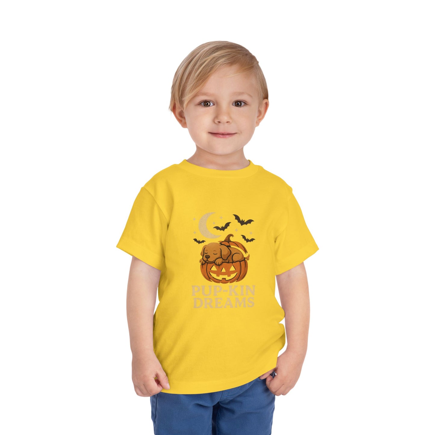 Toddler Halloween Tee - Pup-Kin Dreams, Funny Kids Shirt, Cute Fall Apparel, Baby Pumpkin T-Shirt, Trick or Treat Outfit