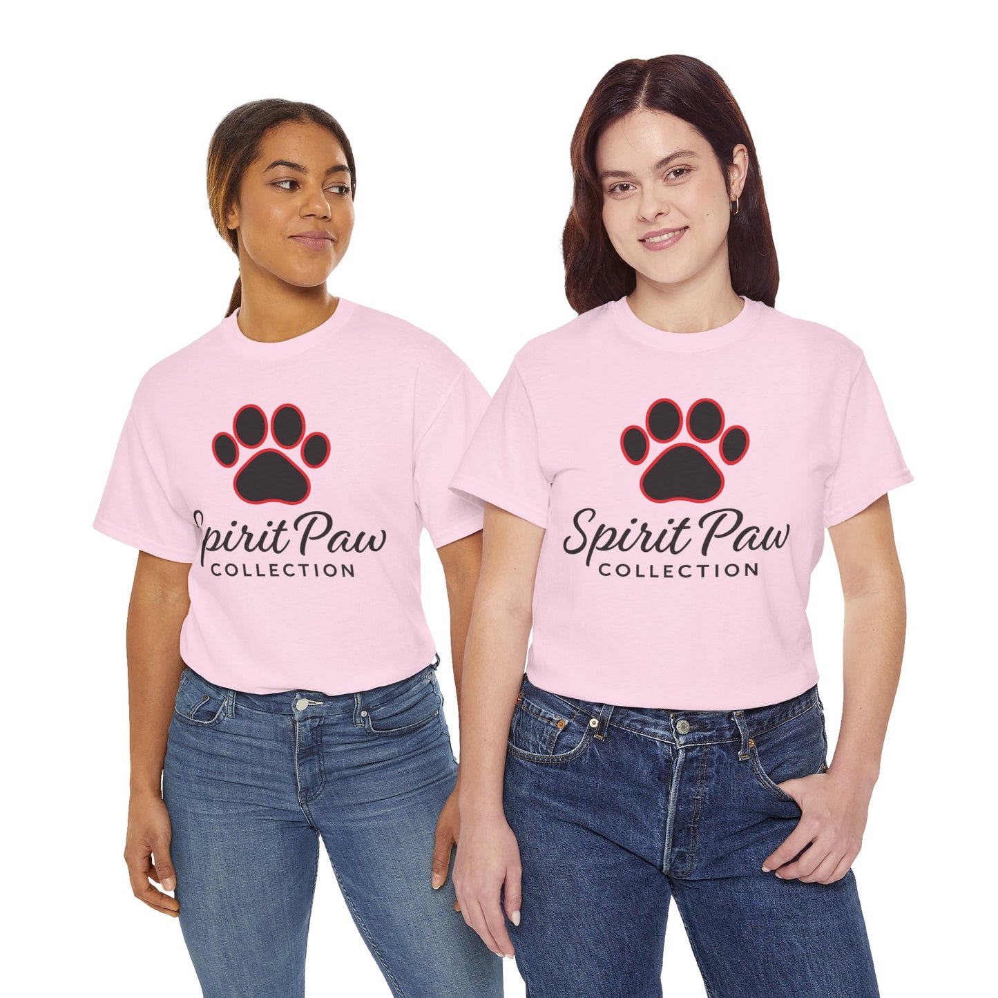 Unisex Heavy Cotton Tee with Spirit Paw Design | Pet Lover Gift, Animal Rescue Shirt, Casual Wear, Paw Print Tee, Dog Mom Apparel