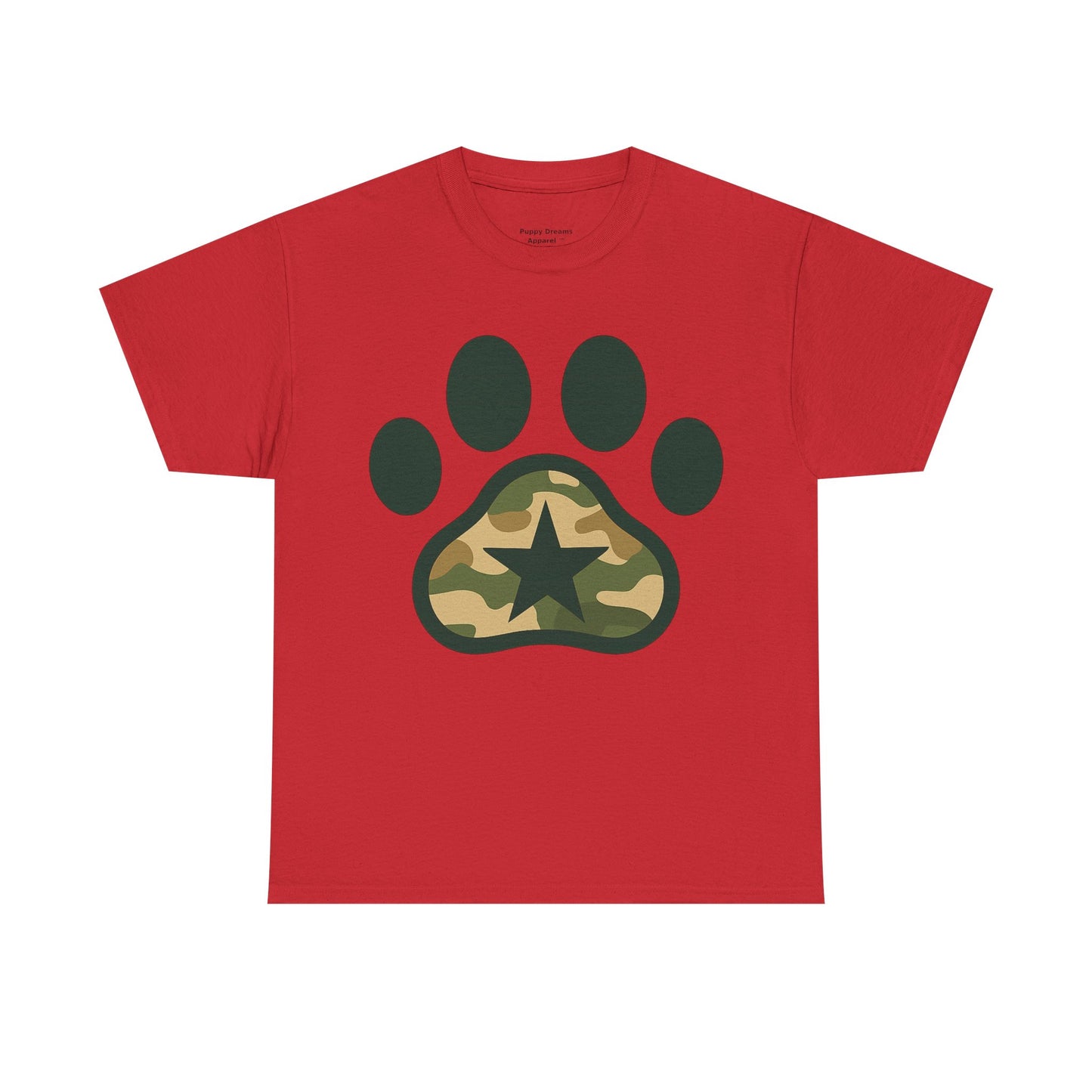 Camo Paw Print Tee, Animal Lover Shirt, Unisex Cotton T-Shirt, Pet Owner Gift, Casual Wear, Nature-Themed Apparel