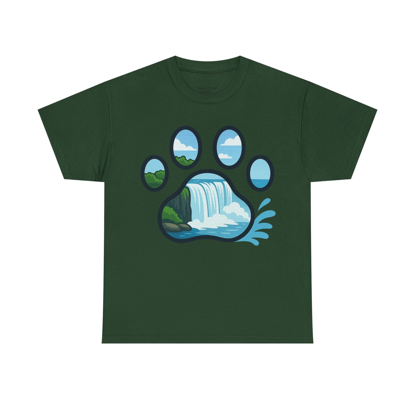 Nature-Inspired Paw Print Tee, Unisex Heavy Cotton Tee, Cute Animal Shirt, Outdoor Lover Gift, Eco-Friendly Apparel, Casual Wear