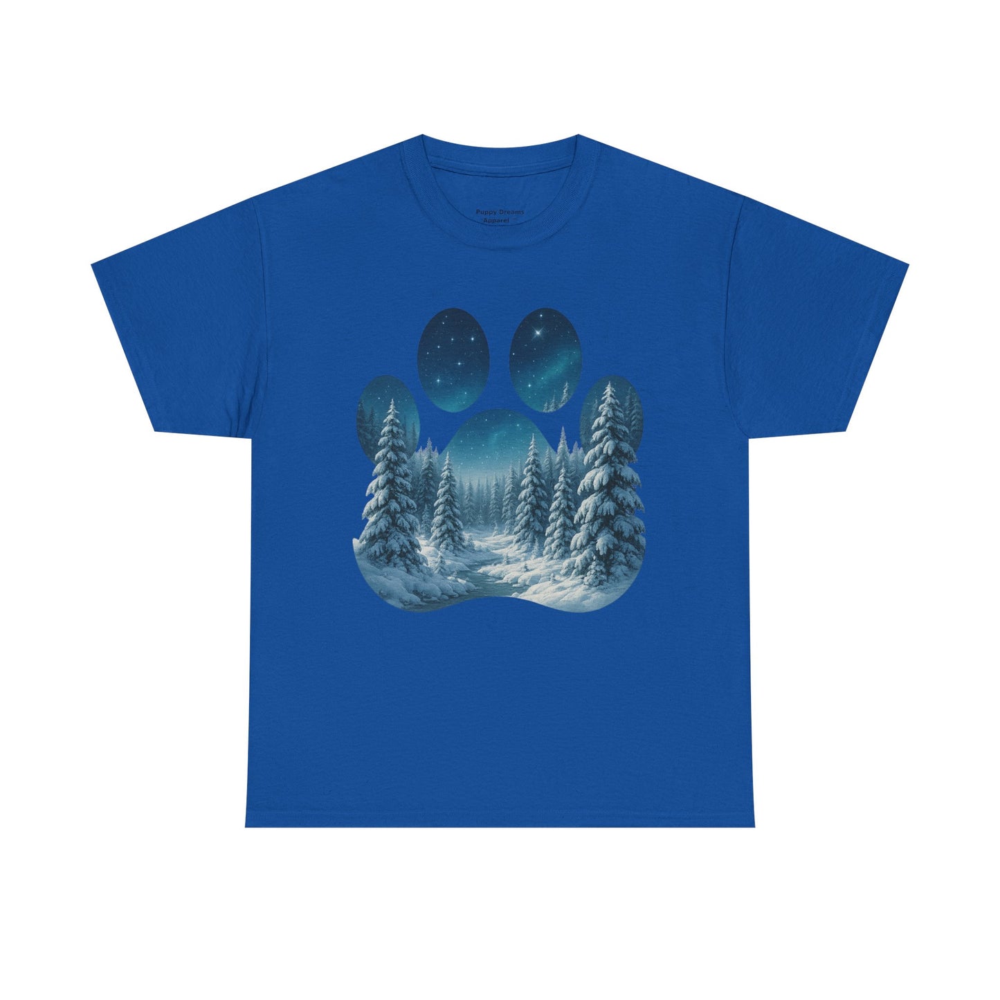 Nighttime Forest Scene Unisex Heavy Cotton Tee, Vintage Aesthetic T-Shirt, Nature Lover Gift, Outdoor Adventure Shirt, Cozy Casual Tee