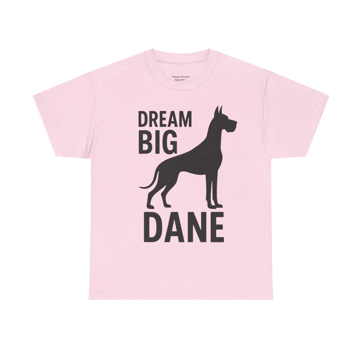 Dream Big Dane Unisex Heavy Cotton Tee, Great Dane Dog Lover Shirt, Pet Gift, Casual Wear, Dog Owner Tee, Animal Lover Apparel