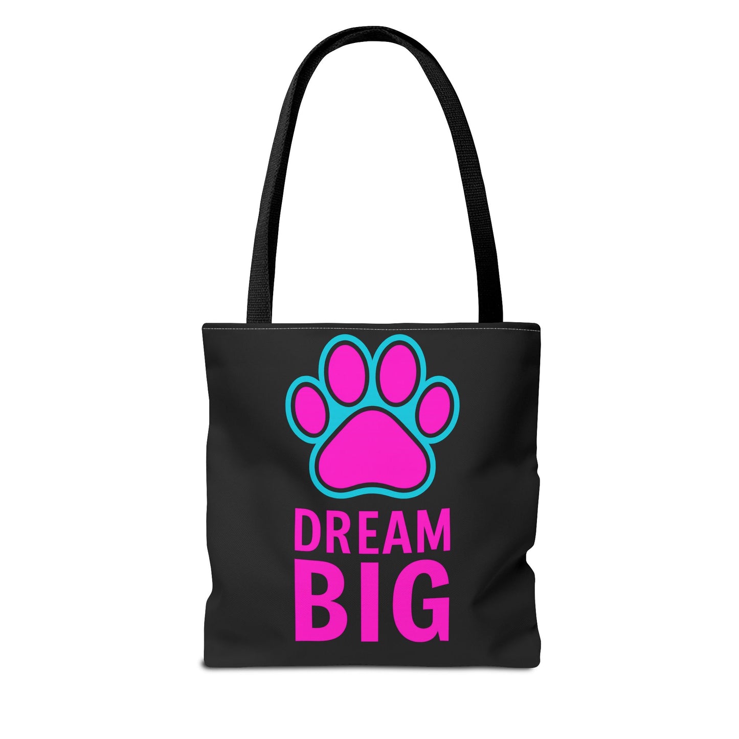 Dream Big Paw Print Tote Bag, Cute Dog Lover Gift, Pet Mom Accessory, Reusable Shopping Bag, Inspirational Dog Tote